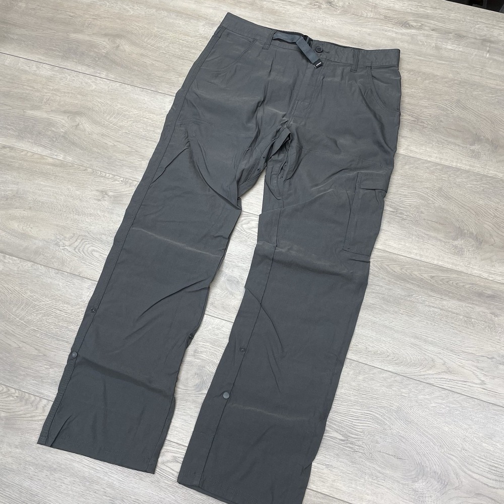 Prana Zion Roll Up Pants Gray Men Sz 34x32 Outdoor Hike Climb Gorp